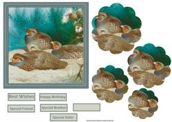 Partridges and Thistles Card with Petal Stacker