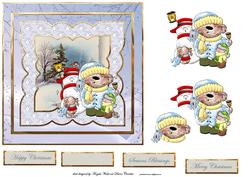 Beary Merry Christmas Card with Decoupage