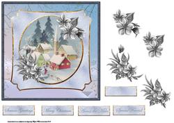 Christmas Church Service Card with Decoupage
