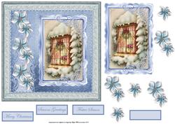 Christmas Window Card with Decoupage