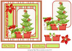 Festive Christmas Tree Card with Decoupage