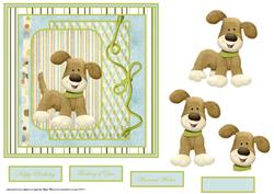 Happy Dog Card with Decoupage