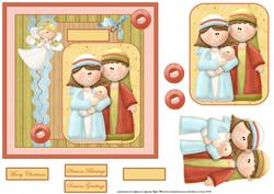 Baby Jesus Card with Decoupage