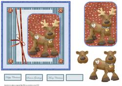 Christmas Deer Card with Decoupage