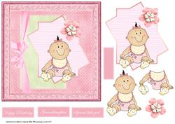 Baby Girl 7x7 Card with Decoupage
