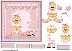 Sweet Baby Girl Card with Decoupage