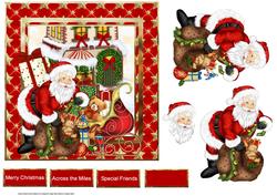 Santa's Work Has Started 7x7 Approx Card with Decoupage