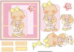 Special Girl with Her Comfy Blanket Card and Decoupage