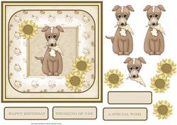 Cute Dog 7x7 Card with Decoupage