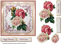Vintage Rose Card with Decoupage