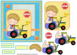 Forklift Truck Driver Card with Decoupage
