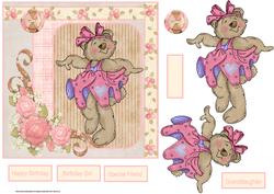 Dancing Bear Card with Decoupage