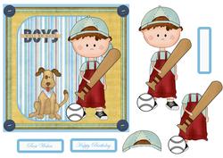 Super Champ and His Dog Card with Decoupage