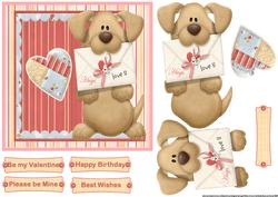 Be My Love Card with Decoupage