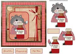 Cough Syrup Card with Decoupage