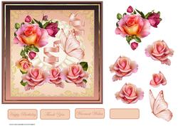 Butterfly and Roses Card with Decoupage