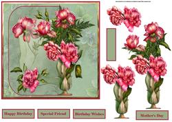 Beautiful Red Rose's Card with Decoupage