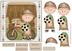 I Want to Play Football Card with Decoupage
