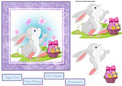Easter Rabbit Watching the Butterflies Card