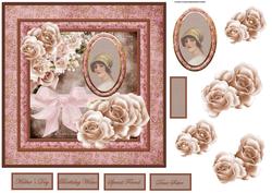 Memories with a Rose Card with Decoupage