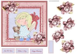 Surprise for Mum, Card with Decoupage