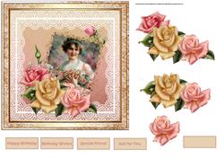 Garden of Roses Card with Decoupage