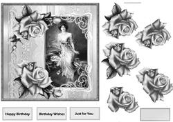 Romantic Evening Card with Rose Decoupage