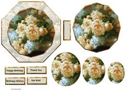 Variety of Flowers Card with a Topper and Pyramid