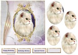 Lovely White Cat Card with Eclipes Stackers