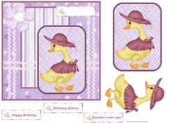 It is a Quacker Day Card with Decoupage