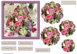 Table Decoration Flowers Card and Stacker