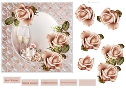 Wedding Rose Card with Decoupage