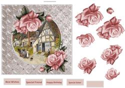 Old Village Pub Card with Decoupage