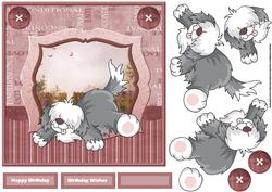 Dogs Unconditional Love Card with Decoupage