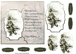 River Fishing Card with Shaped Layers and Verse