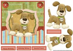 A Big Woof to You Card Front with Decoupage