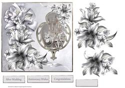 Silver Wedding Anniversary Card and Decoupage