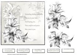Extended Sympathy Card with Decoupage