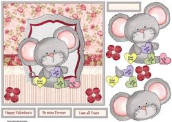Mice Love You to Bits Card with Decoupage