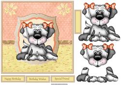 Lou Lou the Puppy Dog Card with Decoupage