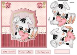 Puppy with a Big Heart Card and Decoupage