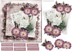 White Rose in Vintage Times Card