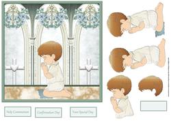 Boy Comfirmation Card with Decoupage