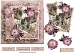 Cottage Garden Card with Decoupage
