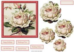 Pink Vintage Rose Card with Petal Stacker