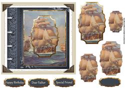 Sailing the Ocean Card with Shaped Layers