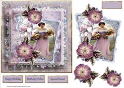 Bringing the Flowers Home Card with Decoupage