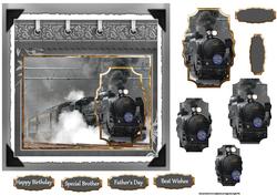 Vintage Steam Locomotive Card