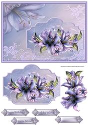 Winter Lilies Card with Decoupage