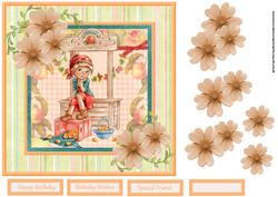 Peaches for Sale Card with Decoupage